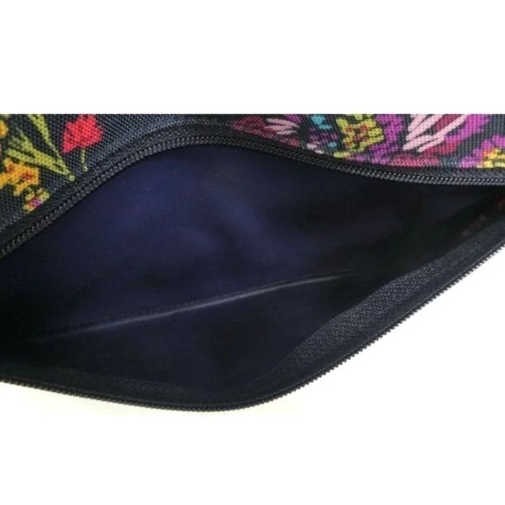 Vera Bradley Midnight Wildflowers Lighten Up Pencil Pouch‎ NWT